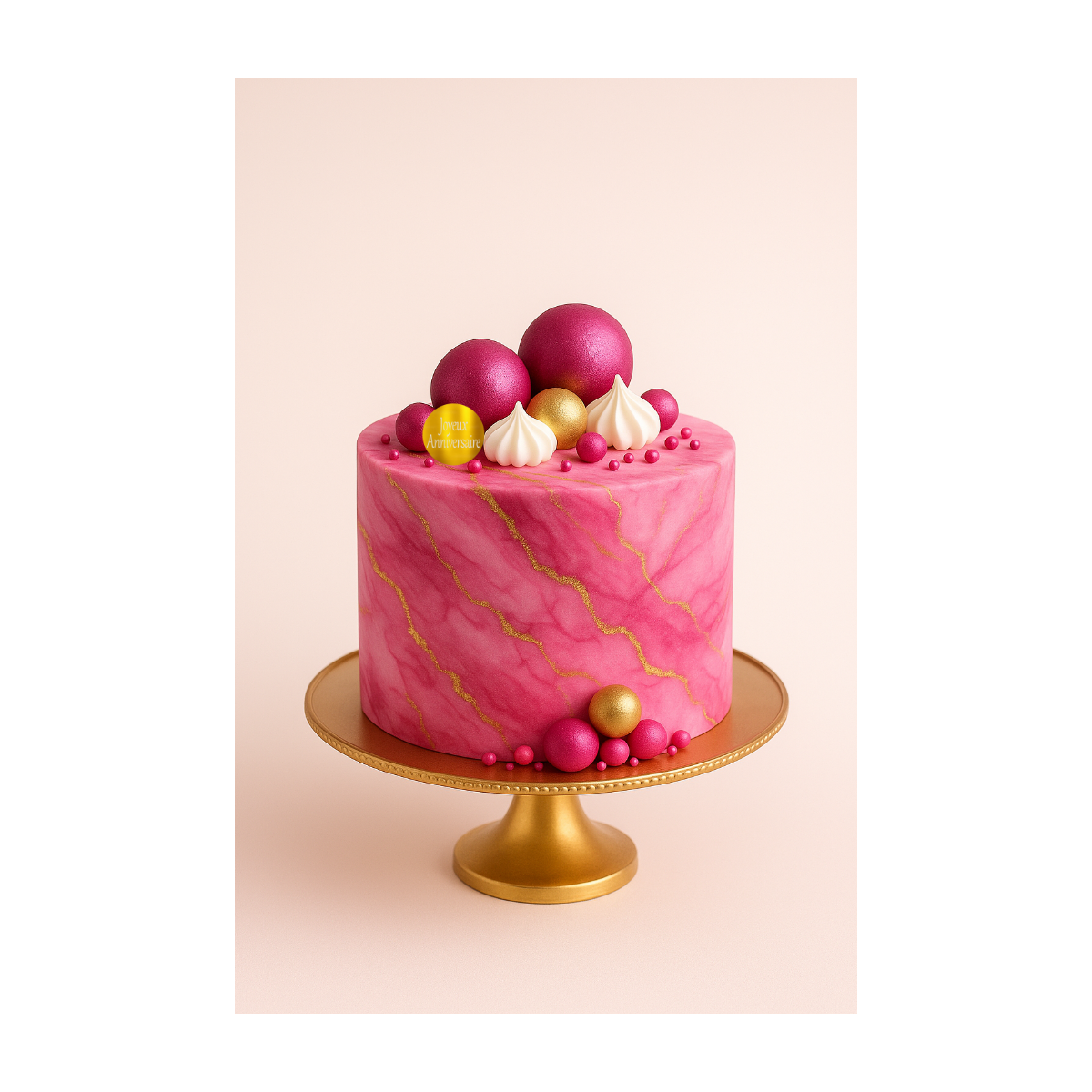 Face Topper gravé - Joyeux Anniversaire