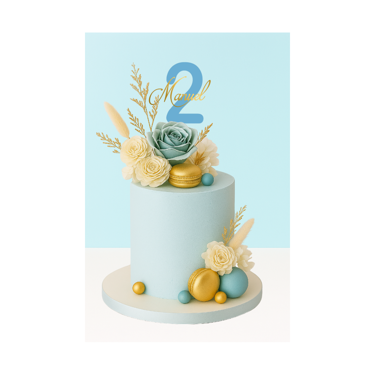 Cake topper double - Prénom + Age