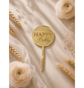 Cake Topper gravé - Happy Birthday
