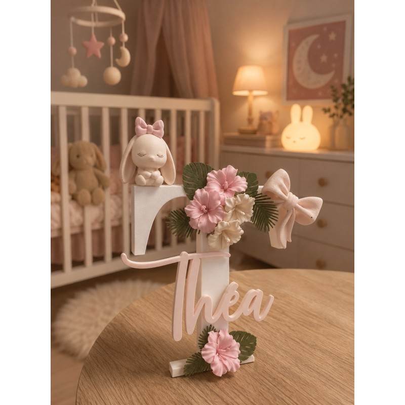 copie de Prénom 3D - Rose / Lapin / Hibiscus copie de Prénom 3D - Rose / Lapin / Hibiscus