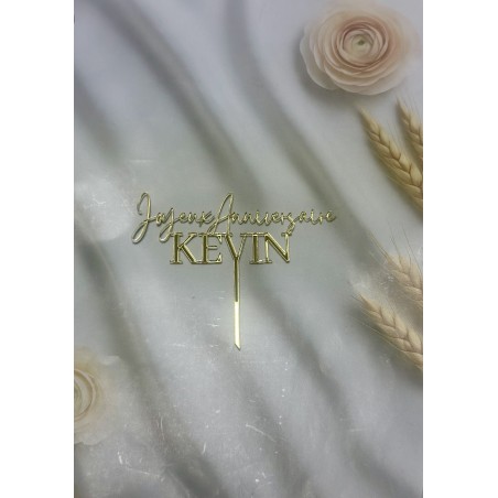 Cake Topper - JOYEUX ANNIVERSAIRE - PRENOM