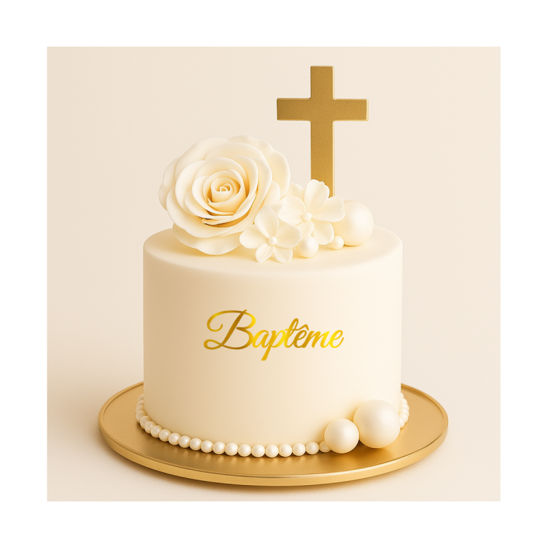 Face Topper Baptême - 8 cm