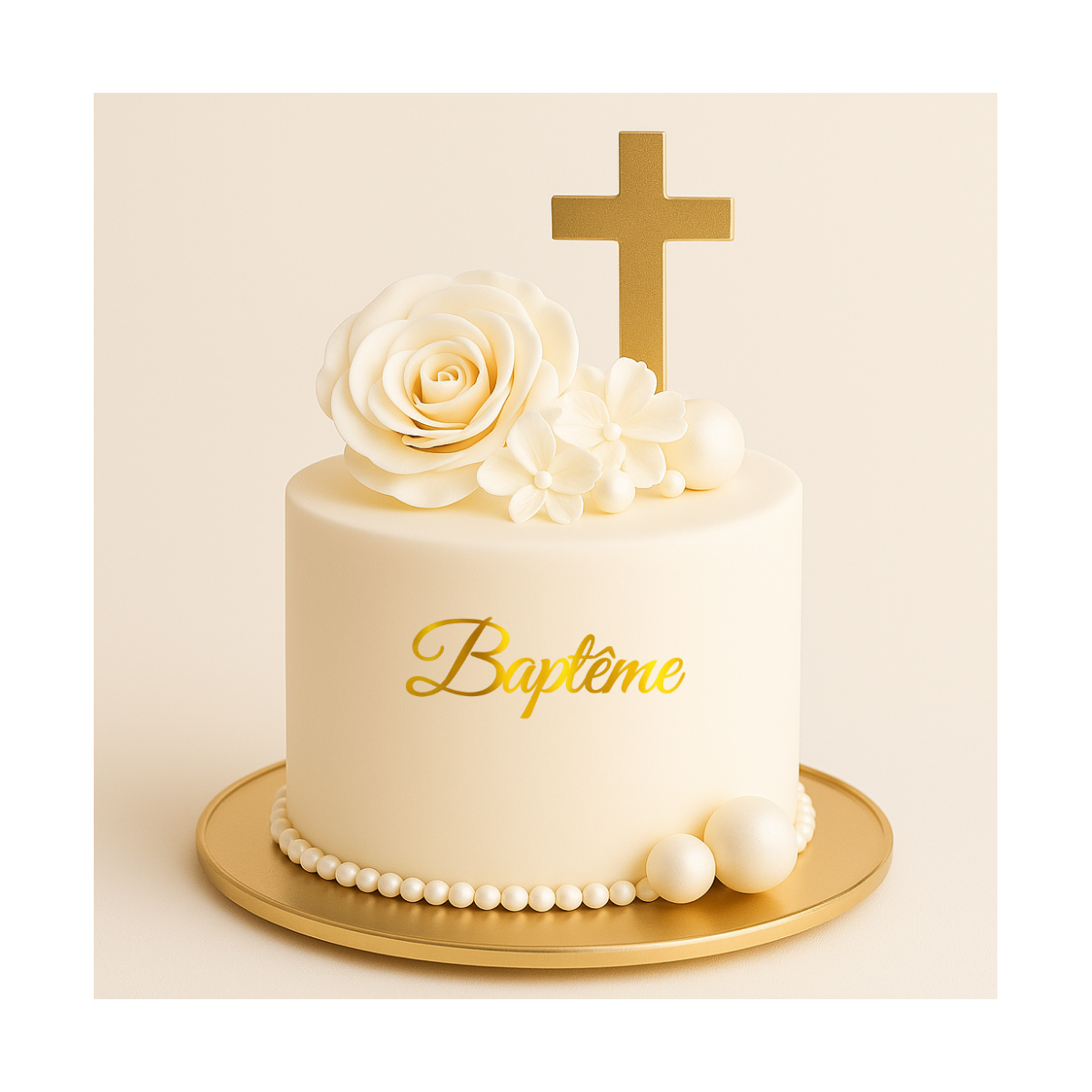 Face Topper Baptême - 8 cm