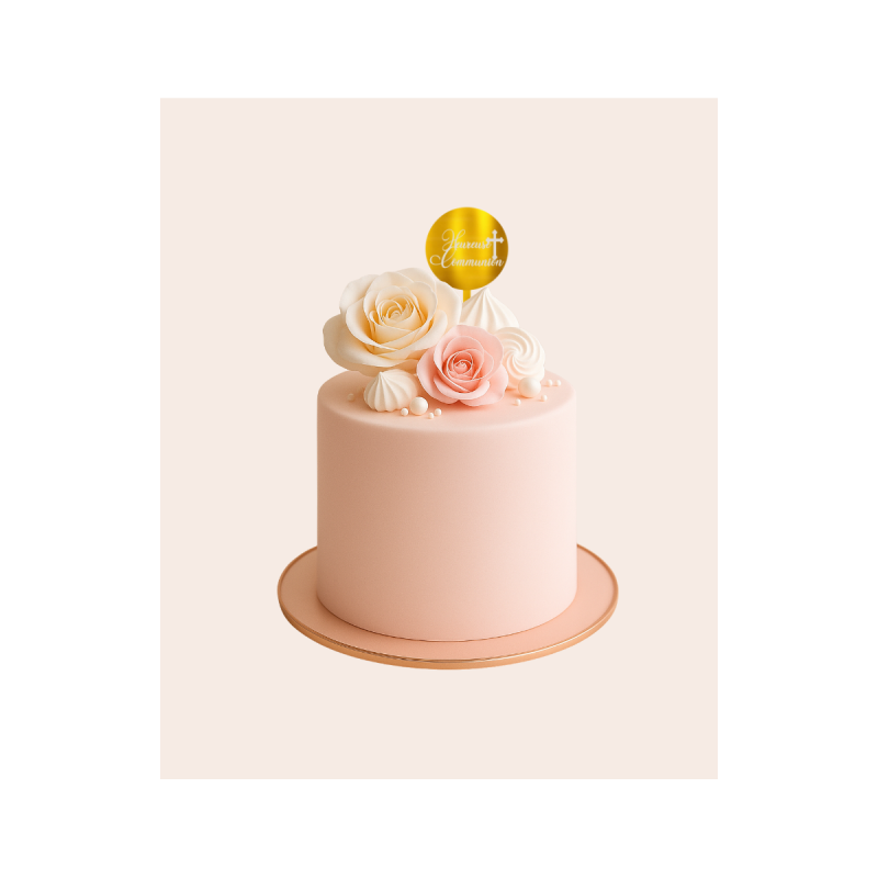 Cake Topper gravé- Heureuse Communion - 8 cm Cake Topper gravé- Heureuse Communion - 8 cm
