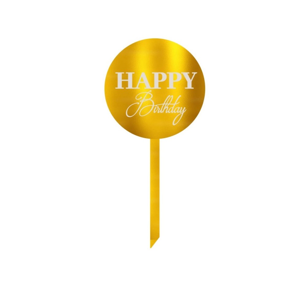 Cake Topper gravé - Happy Birthday