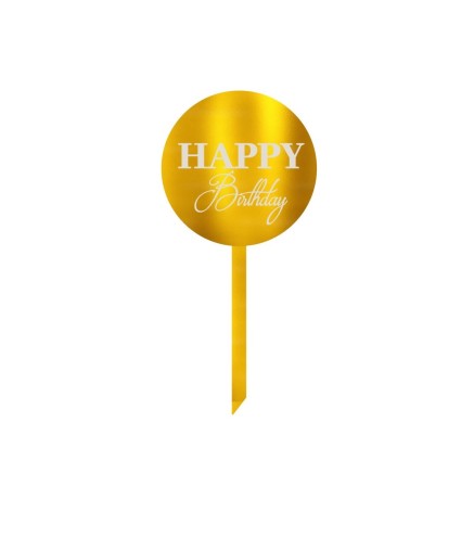 Cake Topper gravé - Happy Birthday