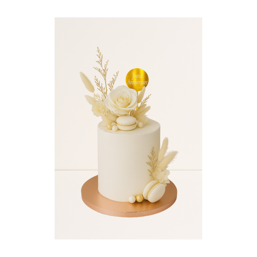 Cake Topper gravé - Joyeux Anniversaire