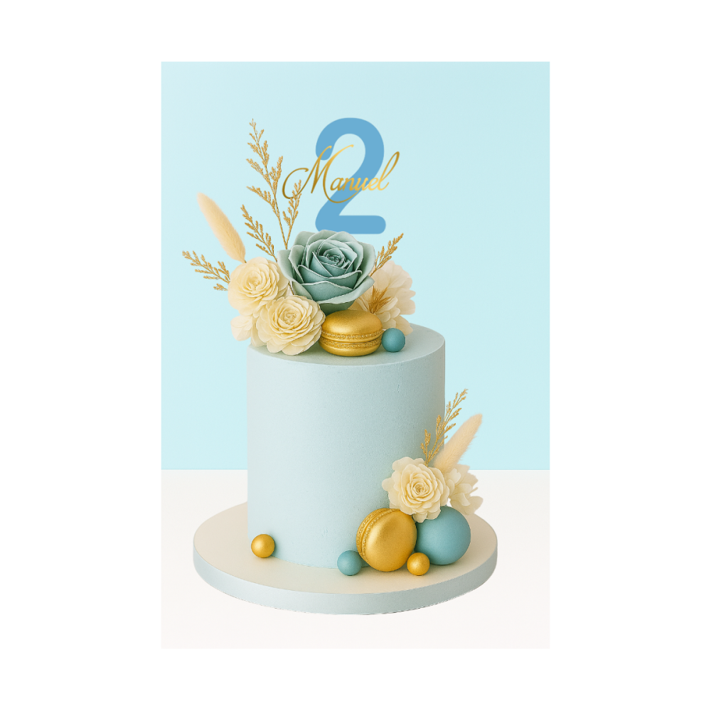 Cake topper double - Prénom + Age