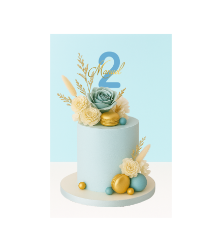 Cake topper double - Prénom + Age