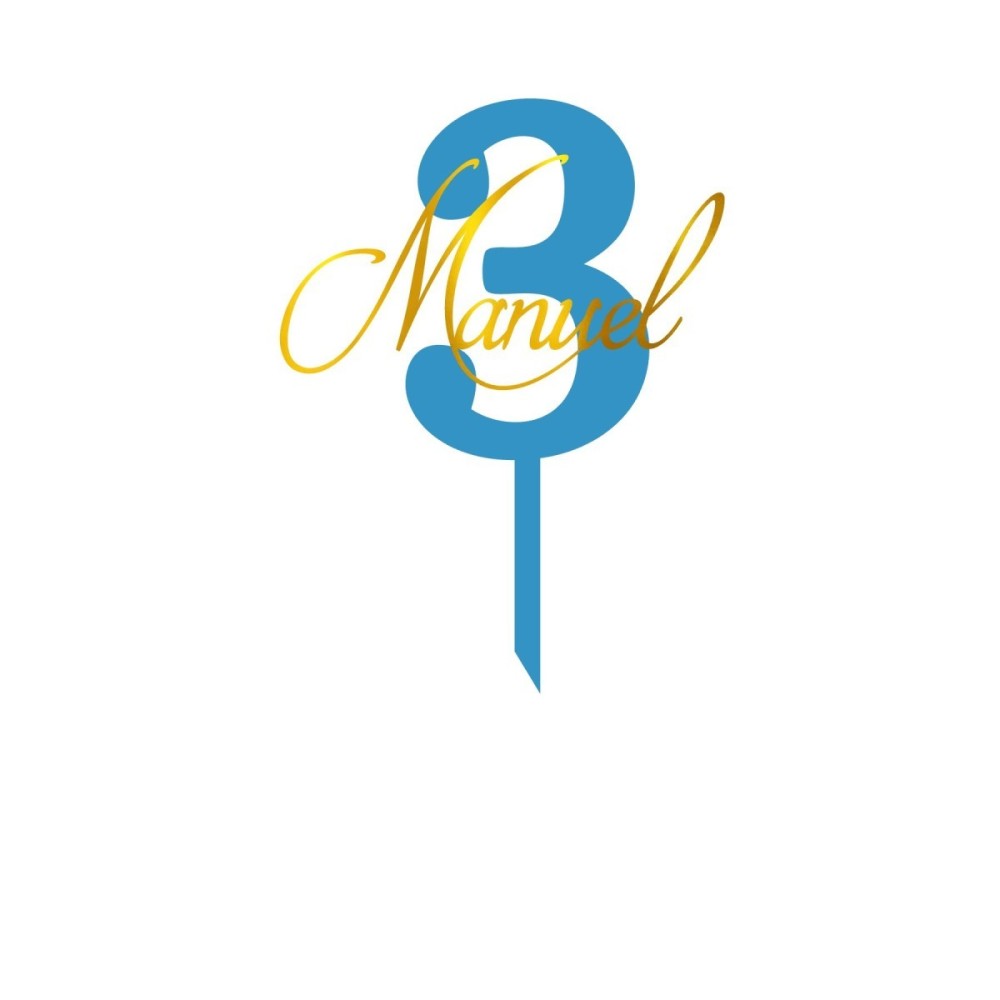 Cake topper double - Prénom + Age