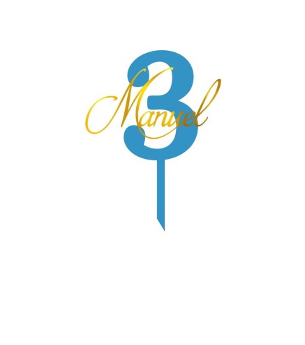 Cake topper double - Prénom + Age