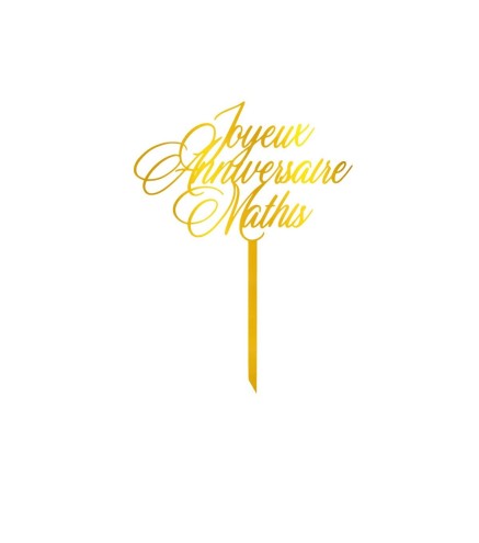Cake Topper - Joyeux Anniversaire personnalisé