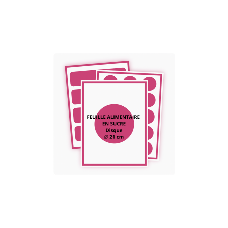 EXPRESS 2 HEURES - Impression en sucre - 21 cm de diamètre