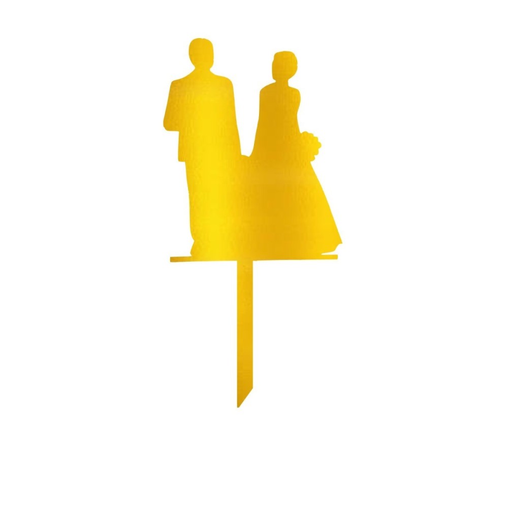 Cake Topper - Silhouette Mariés