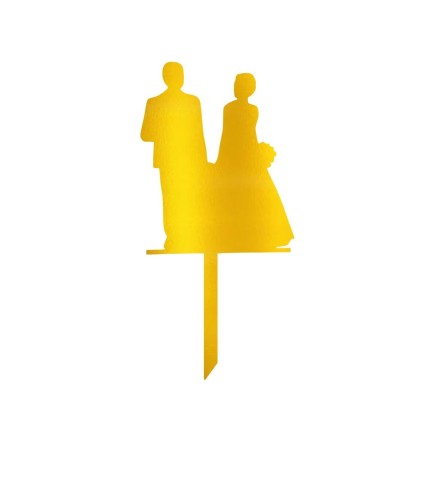 Cake Topper - Silhouette Mariés