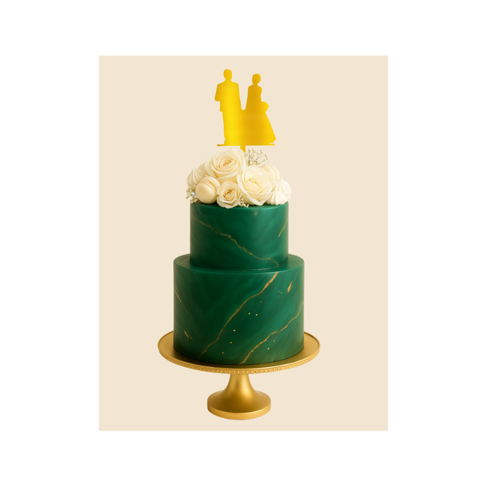 Cake Topper - Silhouette Mariés