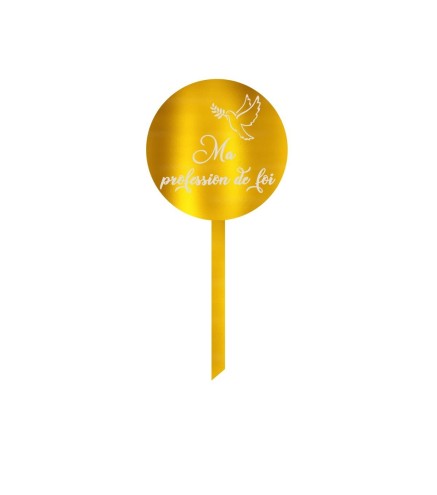 Cake Topper gravé - Profession de foi